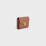 SMALL FLAP WALLER TRIOMPHE IN SHINY CALFSKIN BRONZE - Image 2